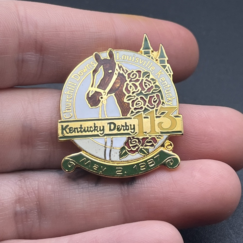 Kentucky Derby 113 Horse Racing Churchill Downs Lapel Hat Pin